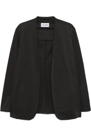 ATTACHMENT Cotton double-face collarless jacket