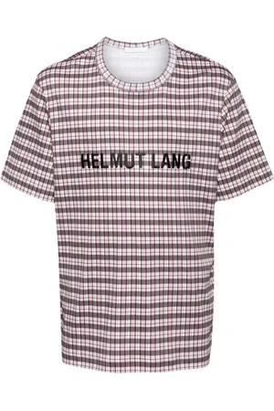 Helmut Lang Logo-print checked T-shirt