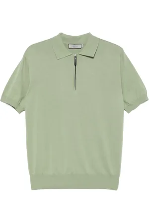CANALI Cotton zip polo shirt