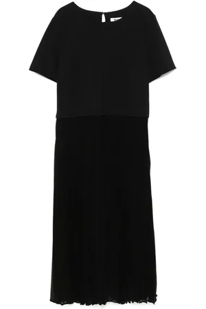 DKNY Pliss??-detailed midi dress