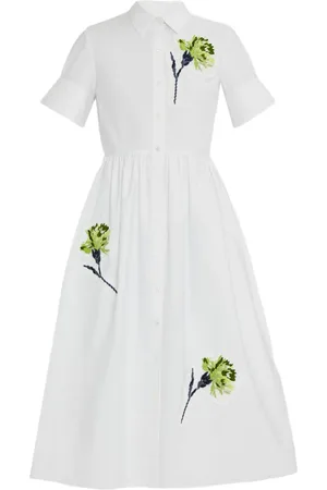 Erdem Embroidered button-up dress