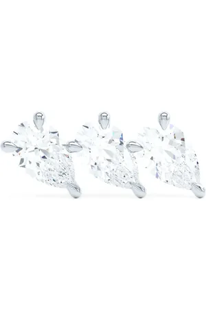 LOEV 18kt recycled white gold The Triple Pear diamond earring