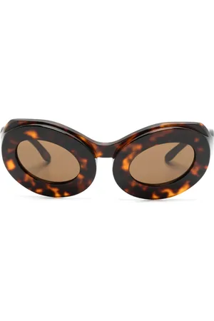 HENRIK VIBSKOV Tortoiseshell oval-frame sunglasses