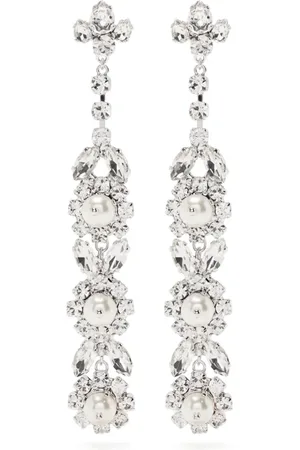 Simone Rocha Long victorian pearl & crystal drip earrings