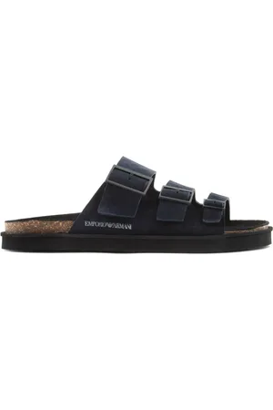 Emporio Armani Debossed-logo suede sandals