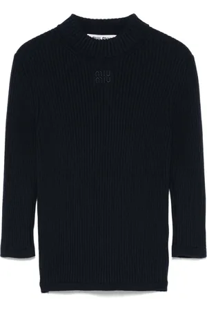 Miu Miu Embroidered-logo sweater