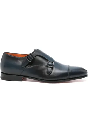 santoni Leather monk shoes