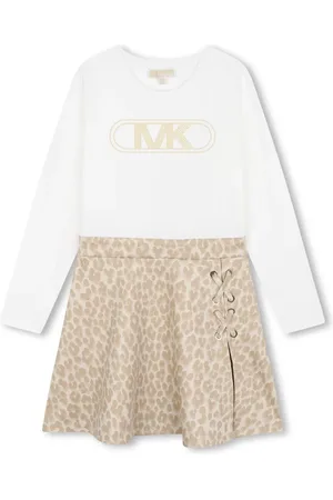 Michael Kors Leopard-print long-sleeved dress
