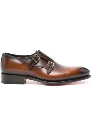 santoni Leather monk shoes
