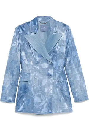 ERMANNO SCERVINO Devor?? rose denim-print blazer