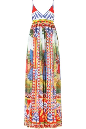Dolce & Gabbana Carretto-print chiffon maxi dress