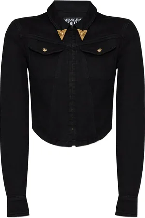 VERSACE Cropped denim shirt