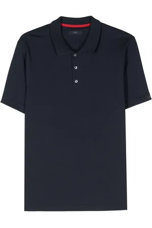 FAY Logo-patch cotton polo shirt