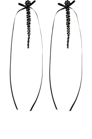 Simone Rocha Slim bow ribbon drip earrings