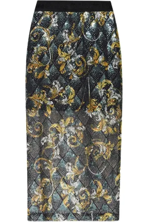 VERSACE Sequin-embellished midi skirt