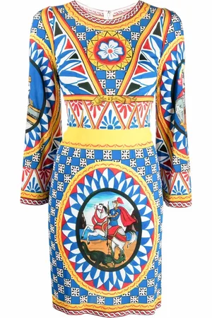 Dolce & Gabbana Graphic-print long-sleeve dress
