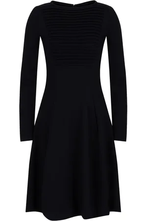Emporio Armani Ribbed-bib long-sleeved dress