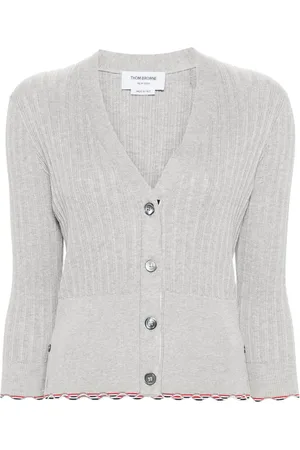 Thom Browne RWB-stripe ribbed cardigan