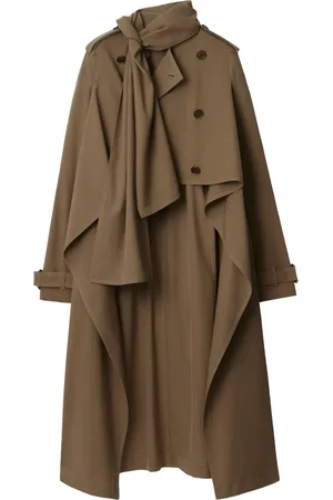 Burberry Scarf-detail asymmetric trench coat