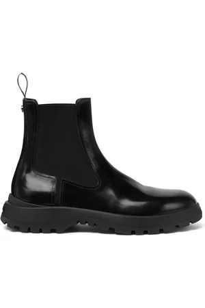 VERSACE Leather Chelsea boots