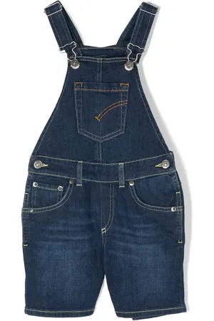 Dondup Logo-patch denim dungarees