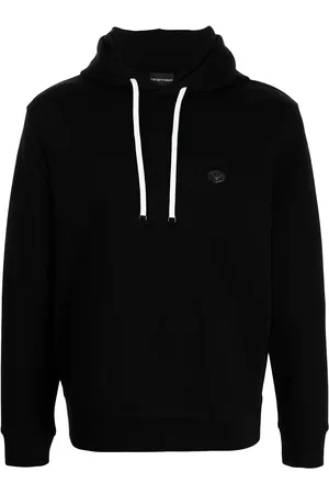 Emporio Armani Logo-patch cotton-blend hoodie