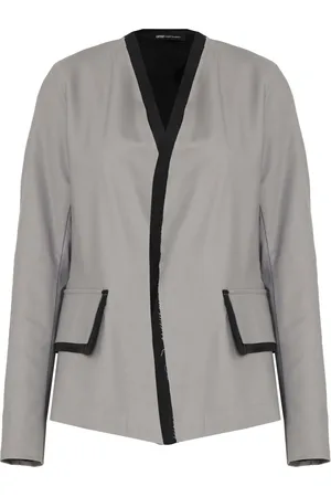 Uma Raquel Davidowicz Collarless distressed-trim jacket