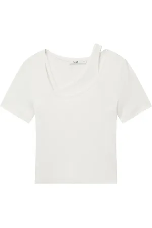 B+AB Asymmetrical-neckline T-shirt