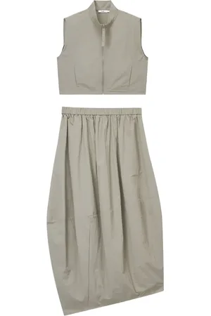 B+AB Zip-front sleeveless top and skirt set
