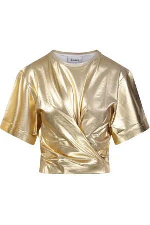 NUDE Wrap-effect crop top