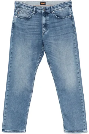 HUGO BOSS Logo-patch straight-leg jeans