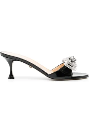 Mach & Mach Double Bow patent-leather sandals