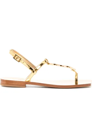 VERSACE Leather T-strap sandals