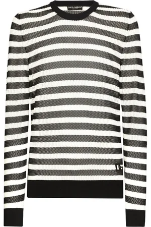 Dolce & Gabbana Logo-embroidered striped jumper