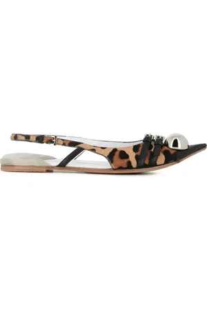 DOVE NUOTANO GLI SQUALI Leopard-print slingback flats