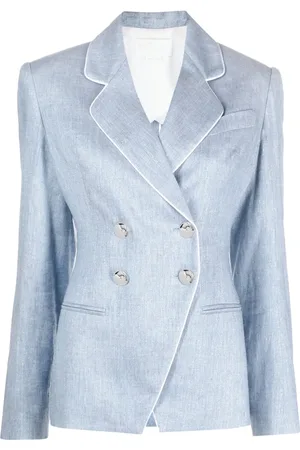 GENNY Pipe-trimmed double-breasted blazer