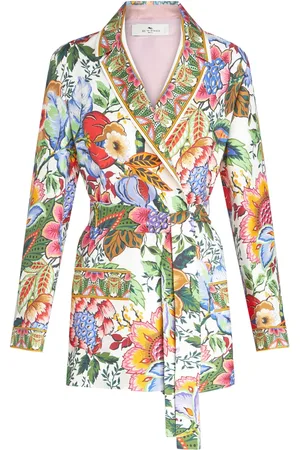 Etro Floral-print belted silk jacket