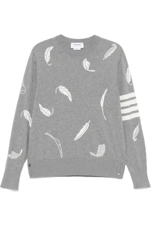 Thom Browne Feather-intarsia cotton sweater