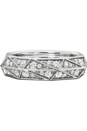 David Yurman Sterling Torqued Faceted diamond ring (6mm)