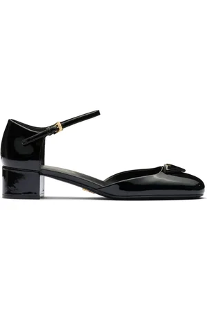 Prada 35mm triangle-logo patent pumps