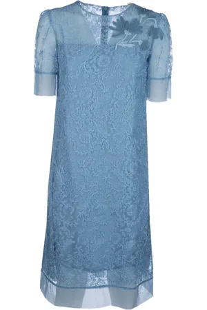ERMANNO SCERVINO Floral-embroidered midi dress