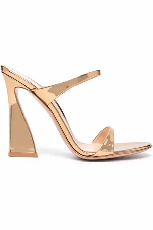 Gianvito Rossi Metallic-effect leather sandals