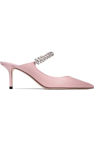 Jimmy Choo Bing 100mm crystal-embellished leather mules