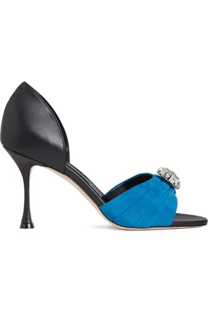 Manolo Blahnik 90mm Ansak ruched-detail sandals
