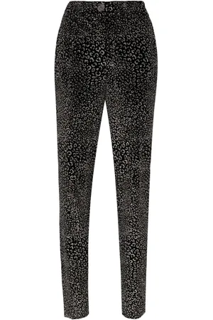 GENNY Animalier velvet trousers