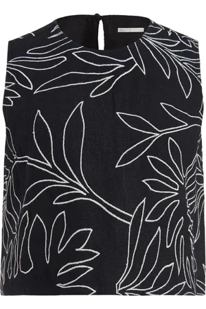 Marie Oliver Davis floral-embroidered crop top