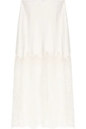 LOVESHACKFANCY Lace-panel midi skirt