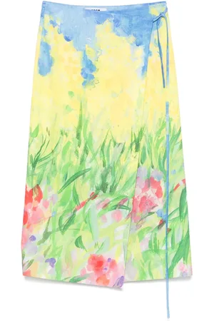Msgm Floral-print midi skirt