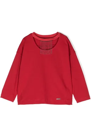 MONNALISA Bead-embellished cut-out T-shirt