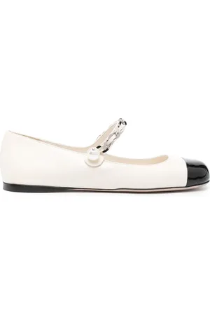 Miu Miu Chain-link embellished leather ballerinas